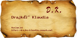 Drajkó Klaudia névjegykártya